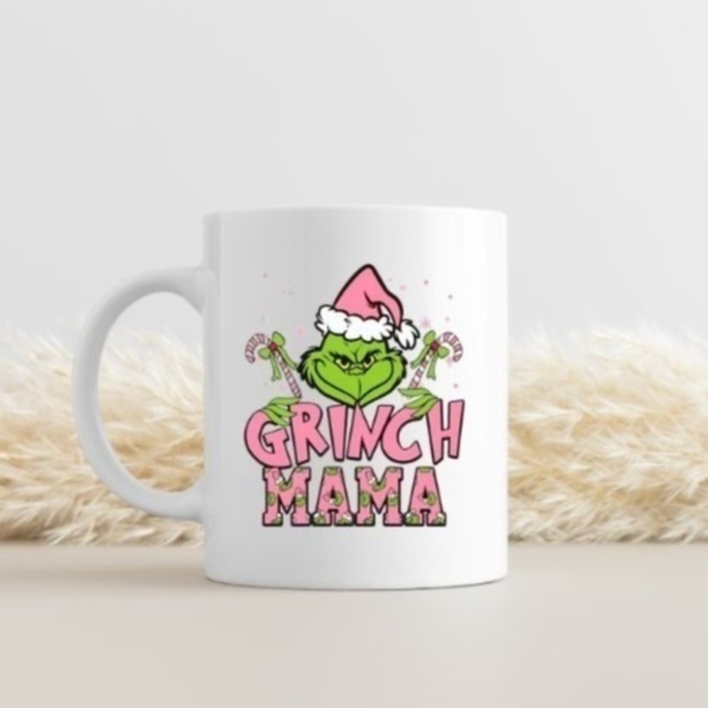 Grinch Mama Christmas White Ceramic Coffee Mug